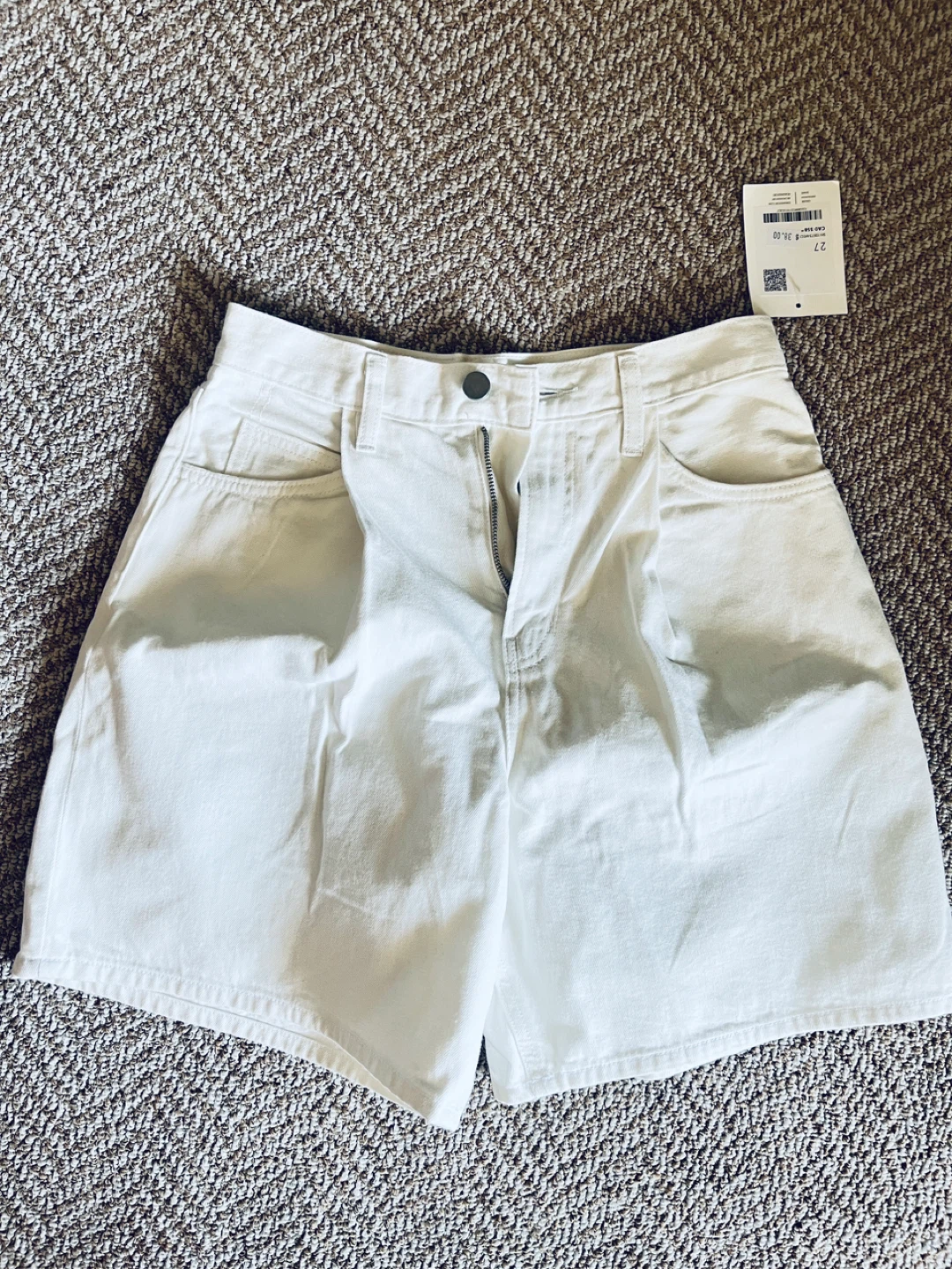 Oak + Fort White Denim Shorts Size 27