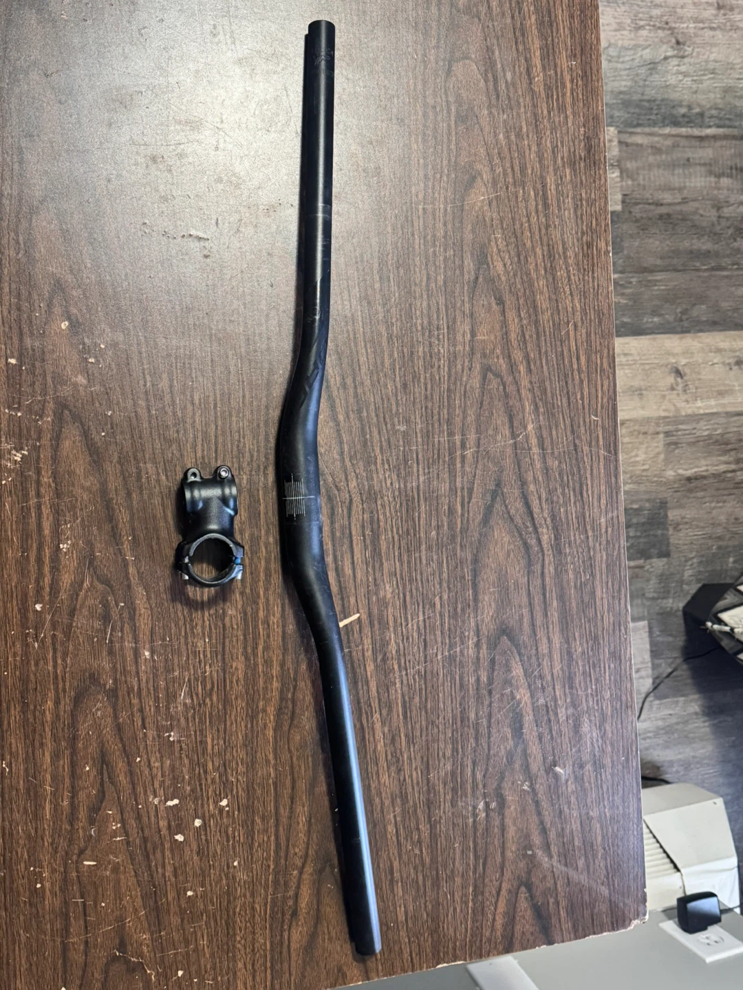 Black Bicycle Handlebar and Stem Combo