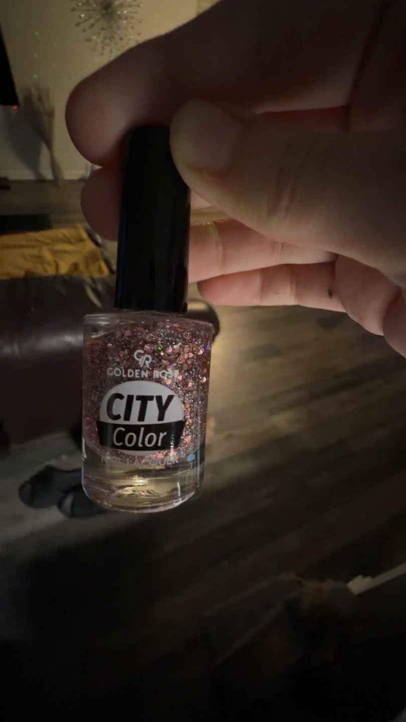 Golden Rose City Color Glitter Nail Polish