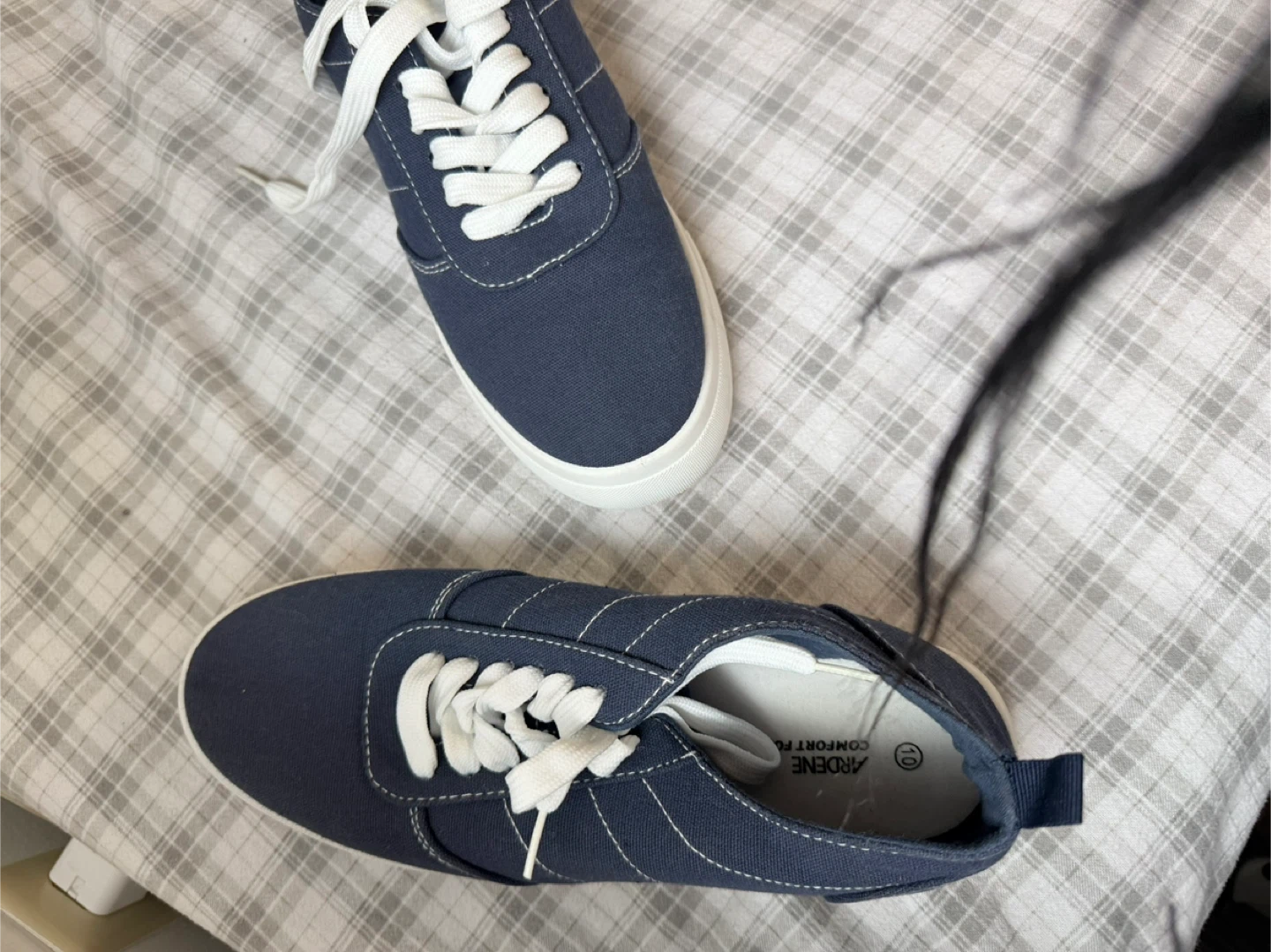 Ardene Navy Blue Canvas Sneakers - Size 10
