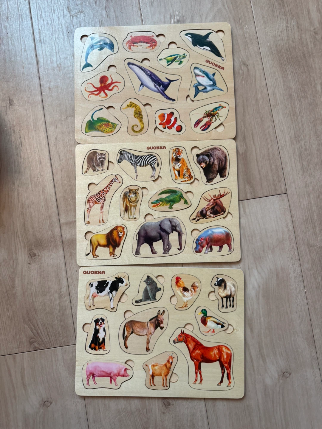 Quokka Wooden Animal Puzzles - 3 Boards
