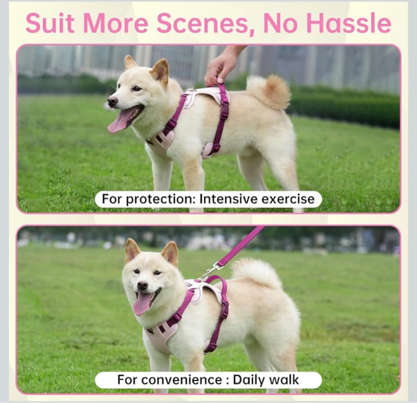 Lulupet Pink Dog Harness Leash Collar Set - Small/Medium - photo 5