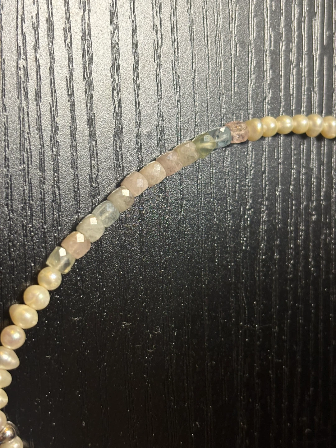 Pearl and gemstone necklace with clover pendant - photo 3