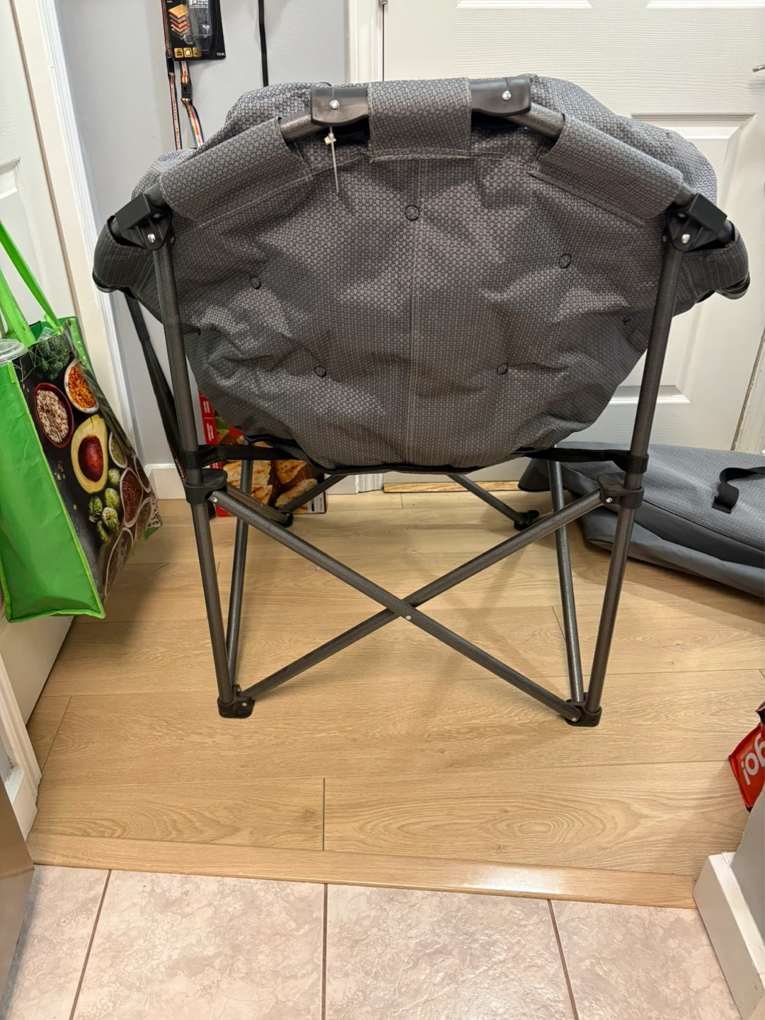 2 - Grey Padded Folding Camping Chair with Carry Bag - photo 2