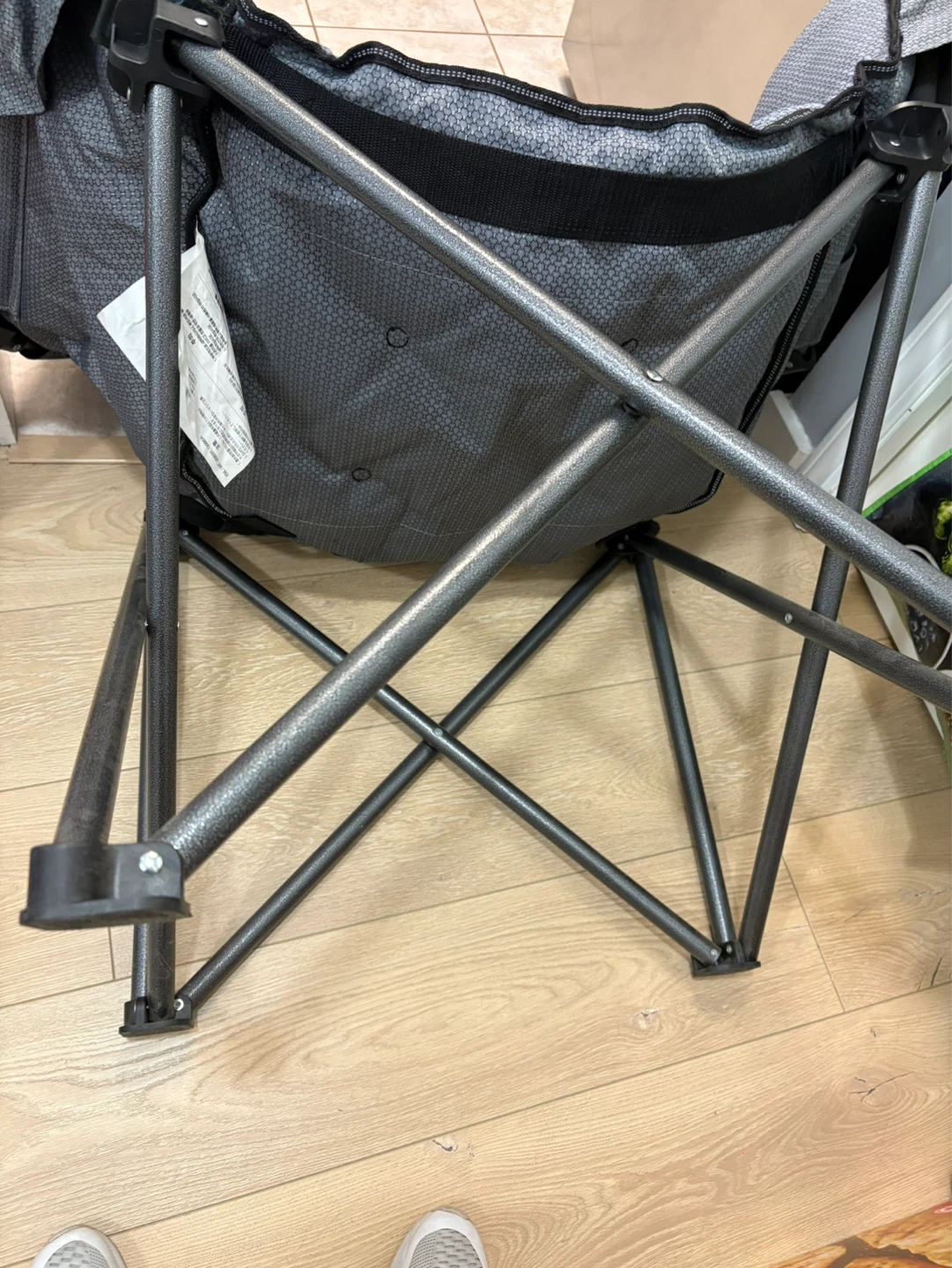 2 - Grey Padded Folding Camping Chair with Carry Bag - photo 4
