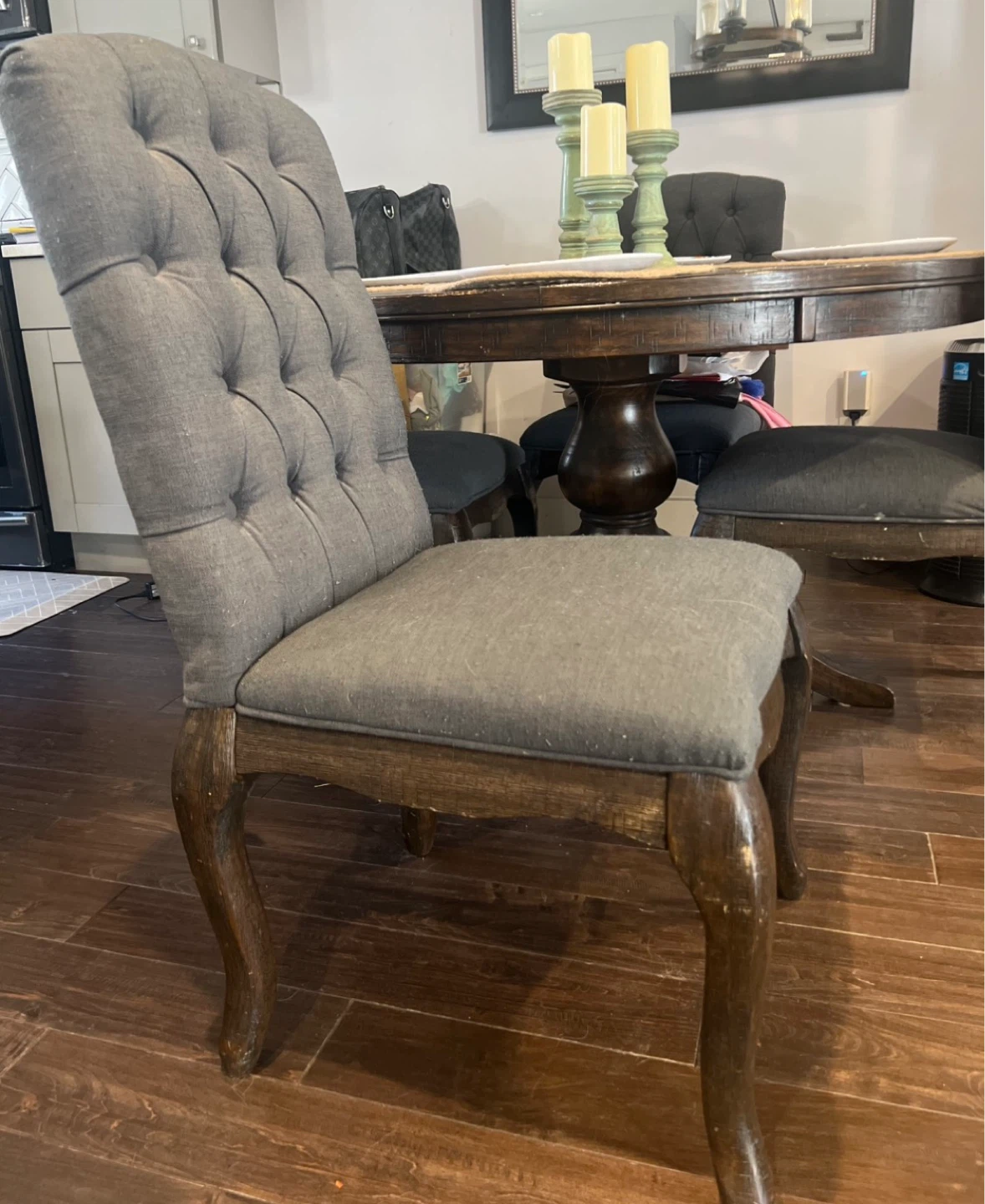 Round Wood Dining Table with 4 Chairs - photo 2