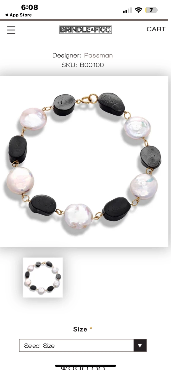 14 k  Ocean Dew Coin Pearl and black coral  Bracelet - photo 3