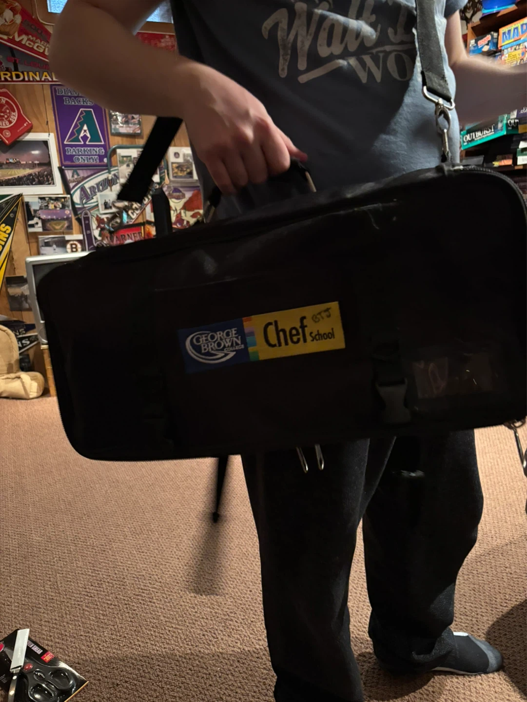 George Brown Chef School Knife Roll Bag with Utensils
