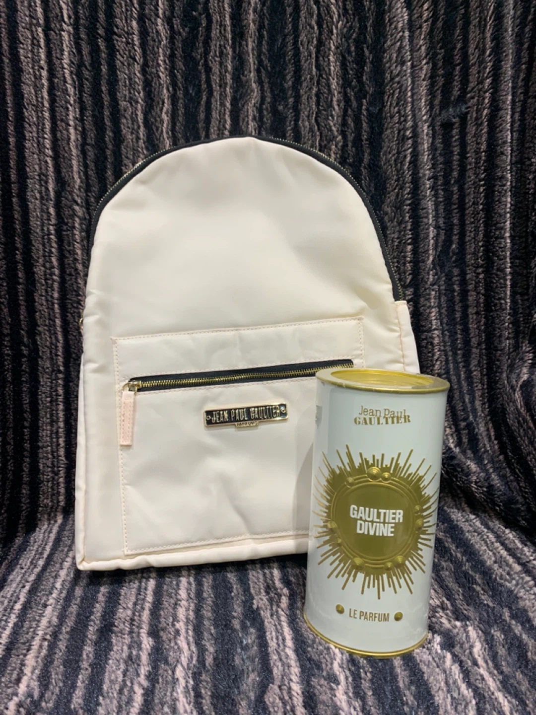 Jean Paul Gaultier Divine Le Parfum Perfume & White Backpack