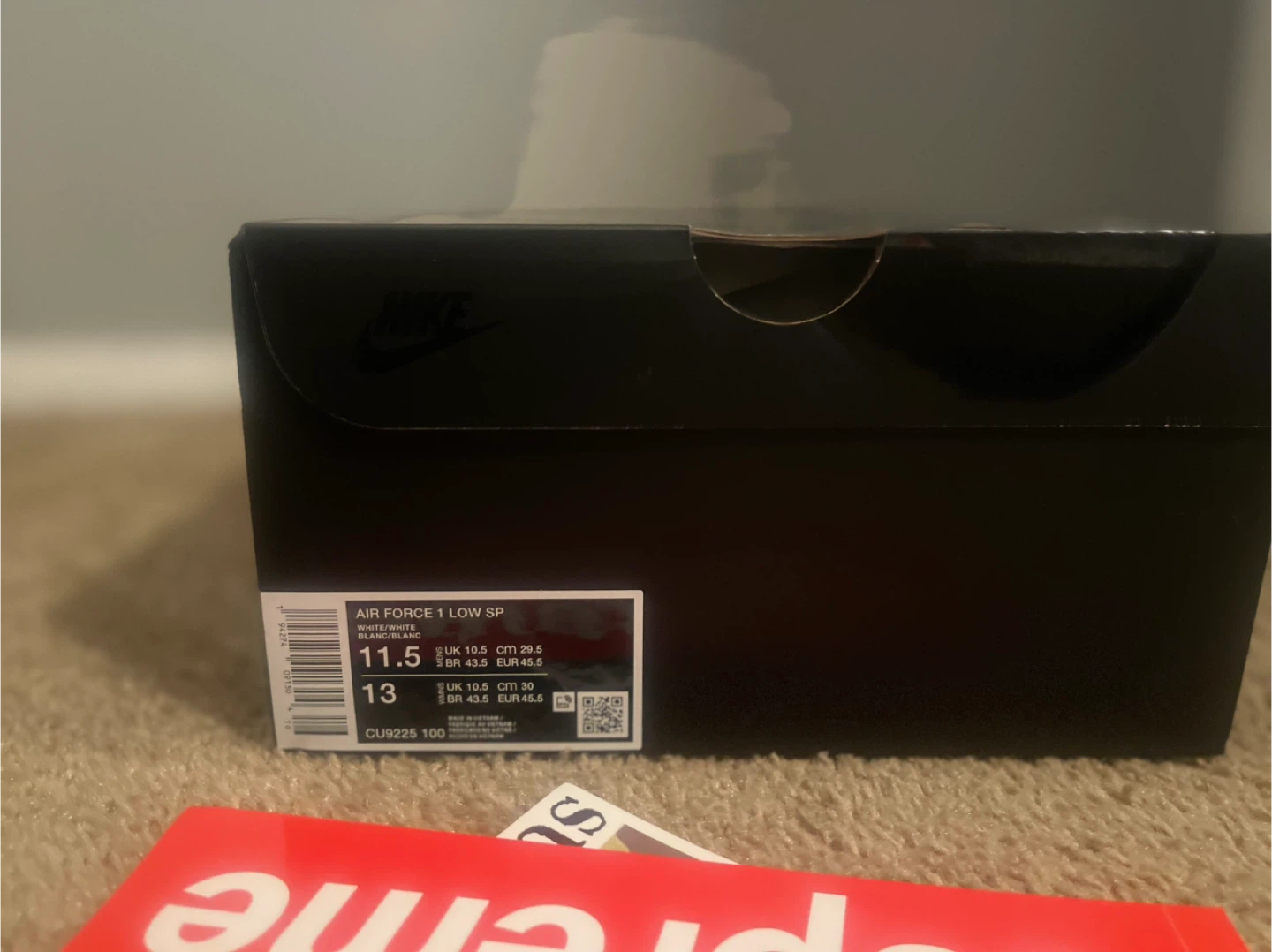 Supreme x Nike Air Force 1 Low White Men's Size 11.5 - photo 5