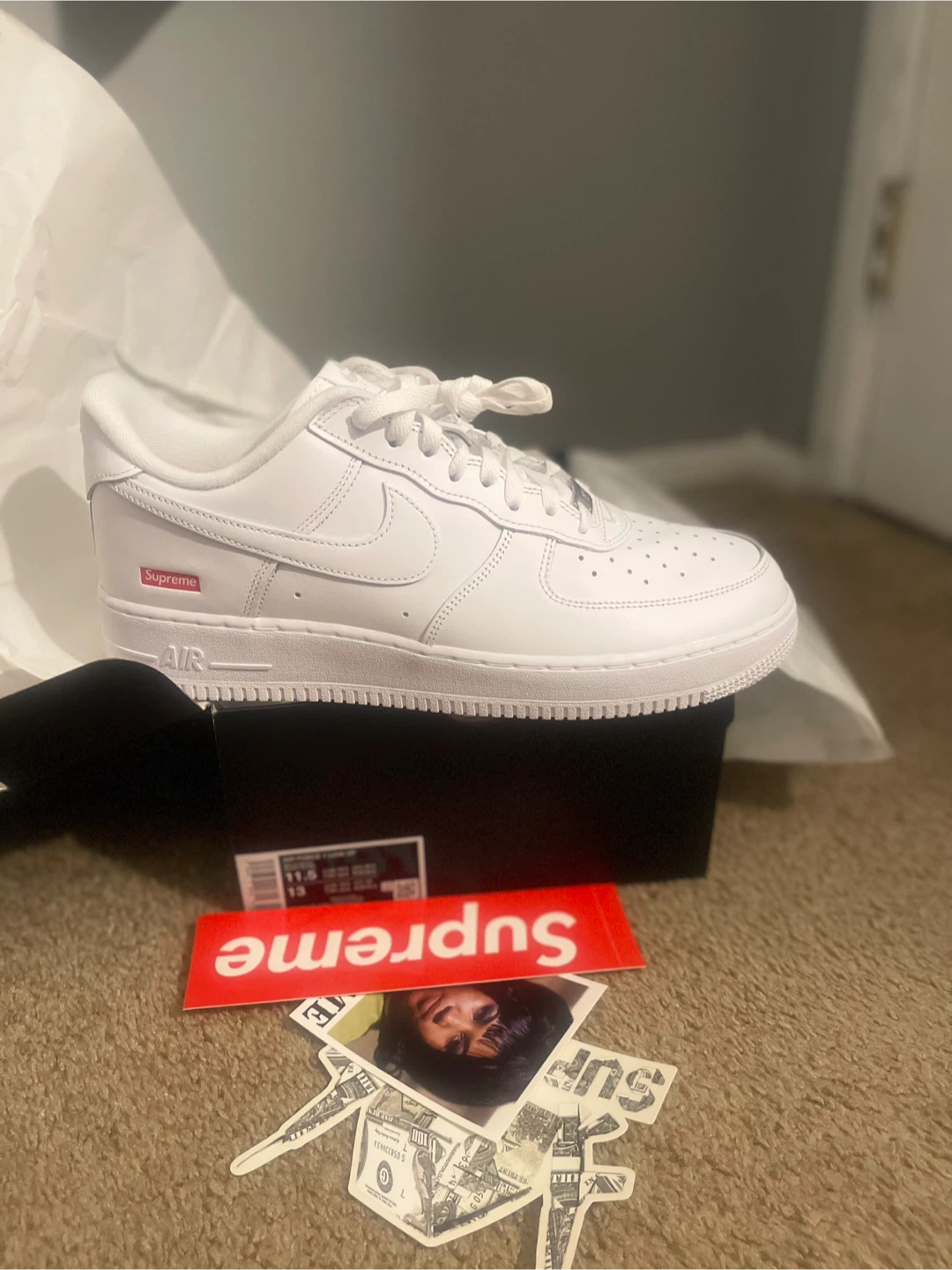 Supreme x Nike Air Force 1 Low White Men's Size 11.5