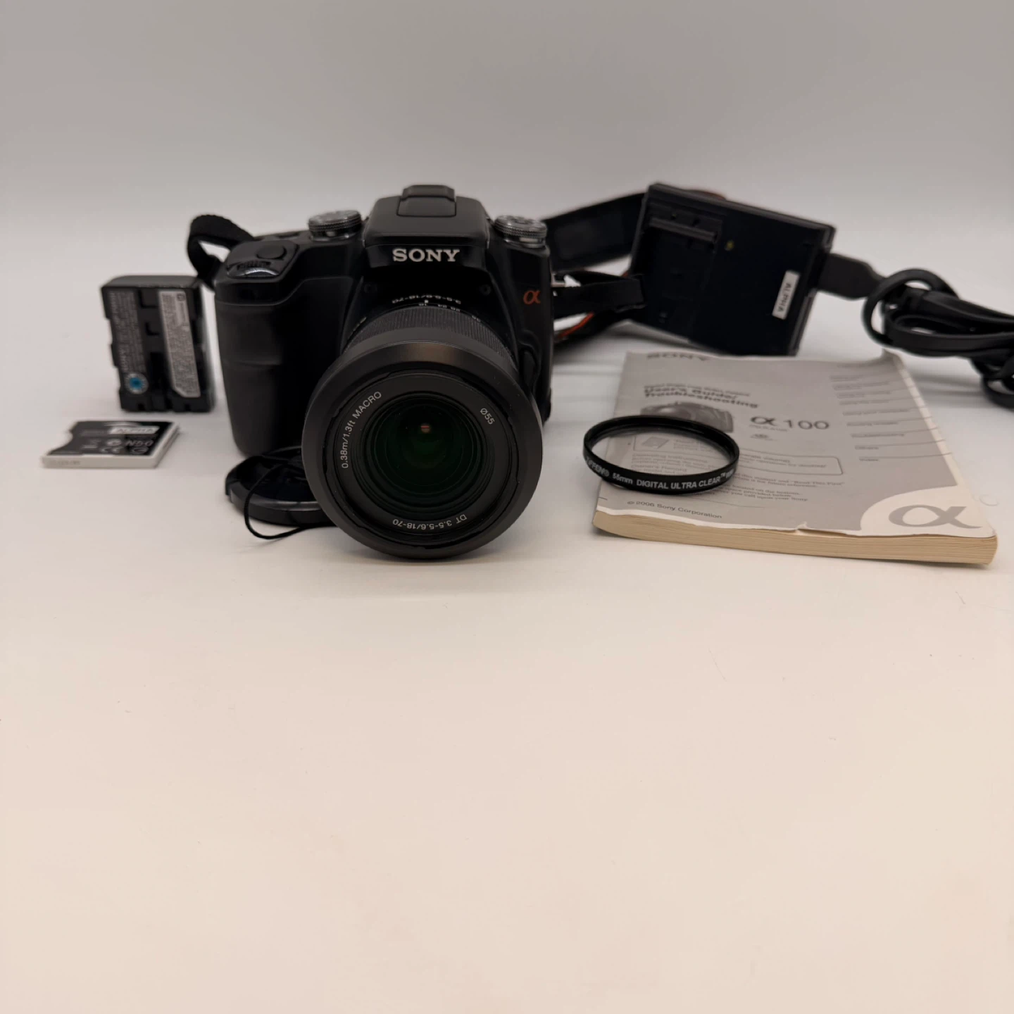 Sony Alpha A100 DSLR Camera Kit 18-70mm Lens Bundle Tested Works