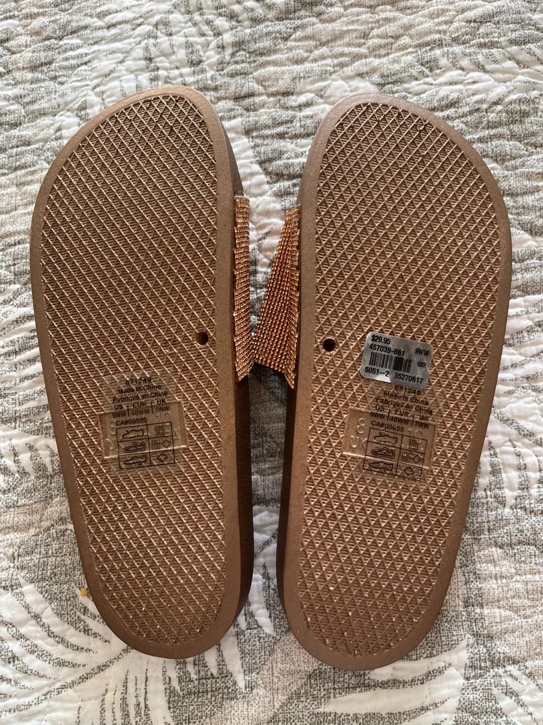 Rose Gold Embellished Slide Sandals - photo 3