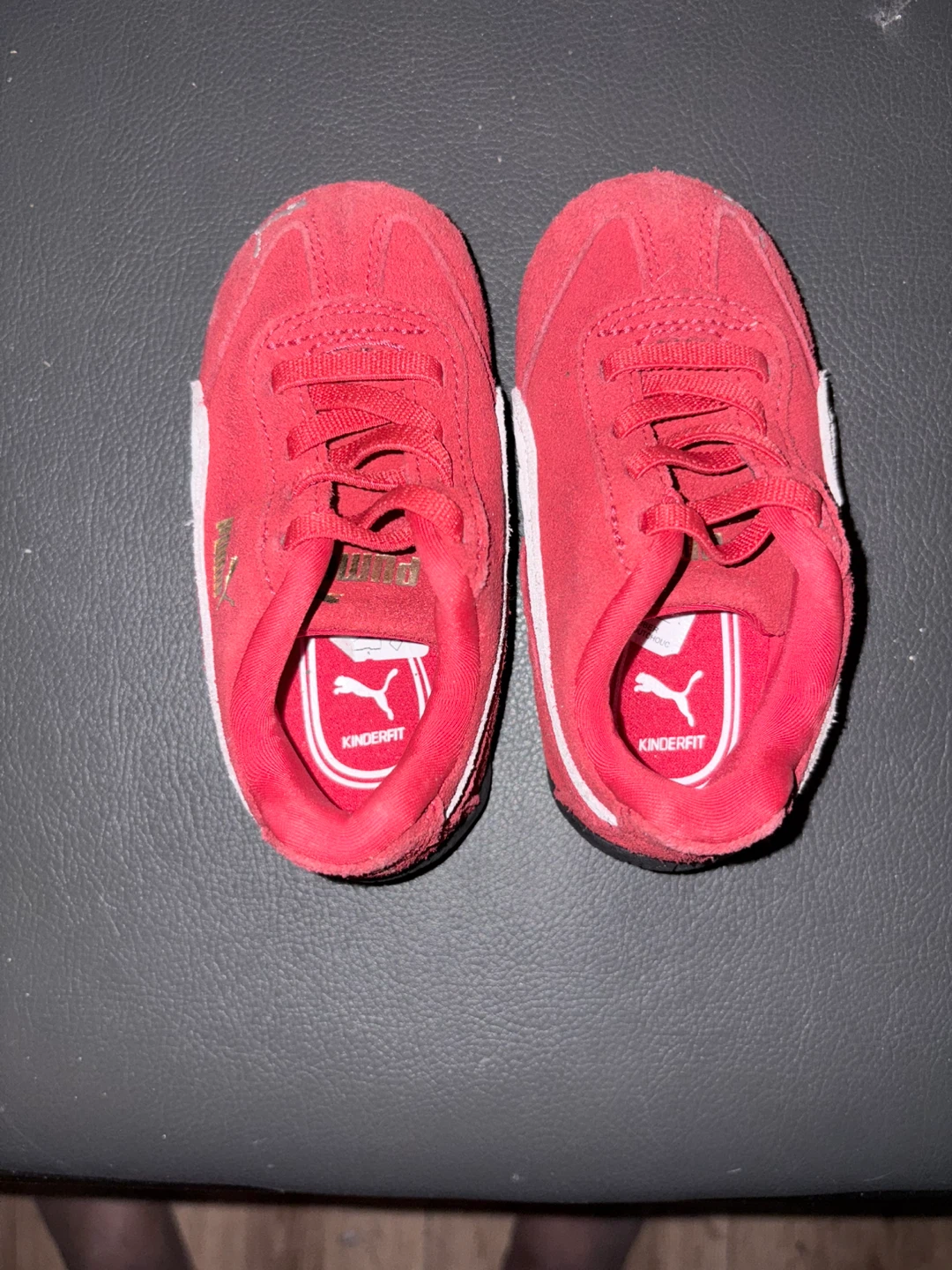 Puma Kinderfit Red Suede Sneakers Toddler Size 6C - photo 2
