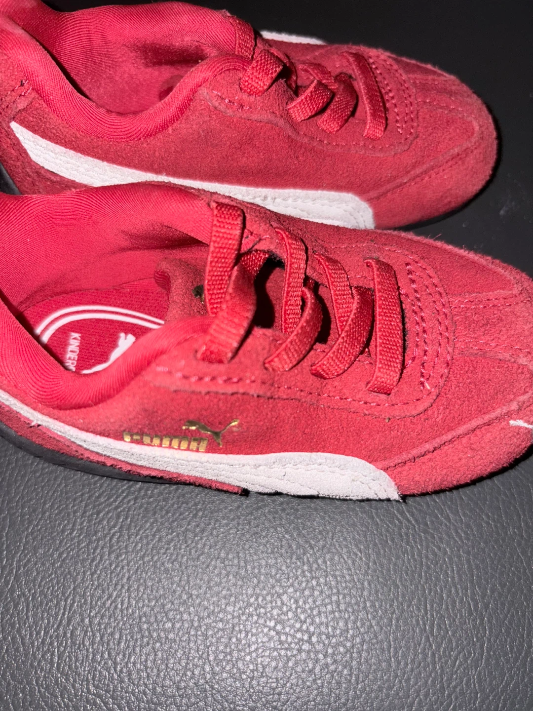 Puma Kinderfit Red Suede Sneakers Toddler Size 6C - photo 3