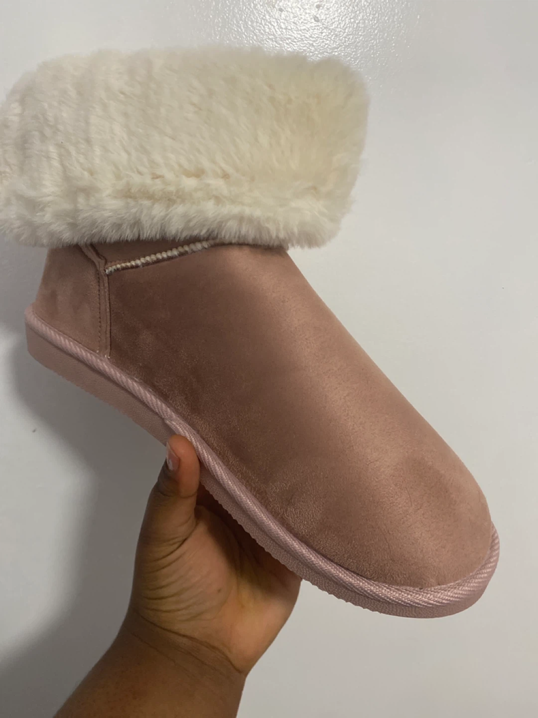 Pink Faux Suede Winter Boots with Fuzzy Lining - photo 2