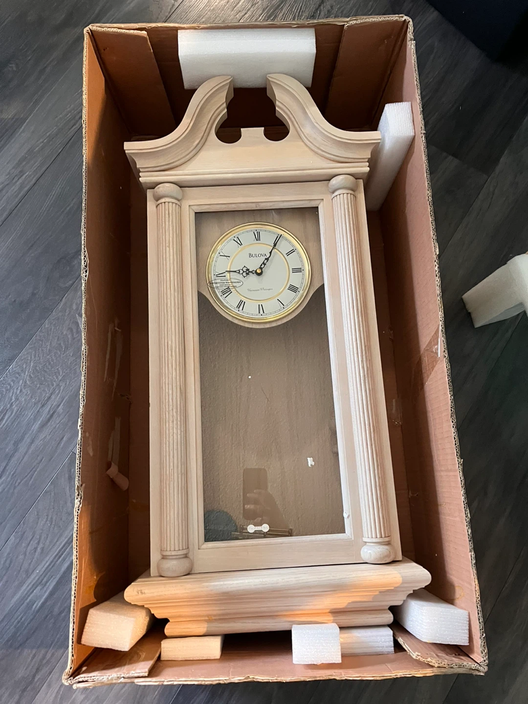 Huge Bulova Wooden Pendulum Wall Clock - photo 5