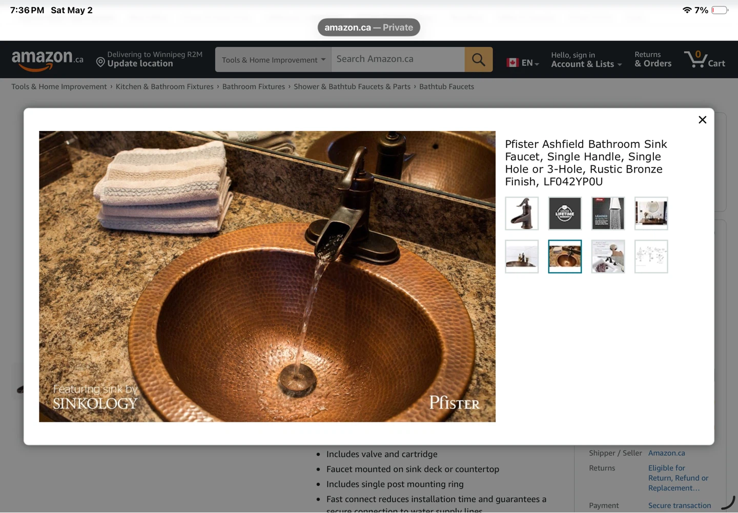 Pfister  Single Control Faucet - Tuscan Bronze