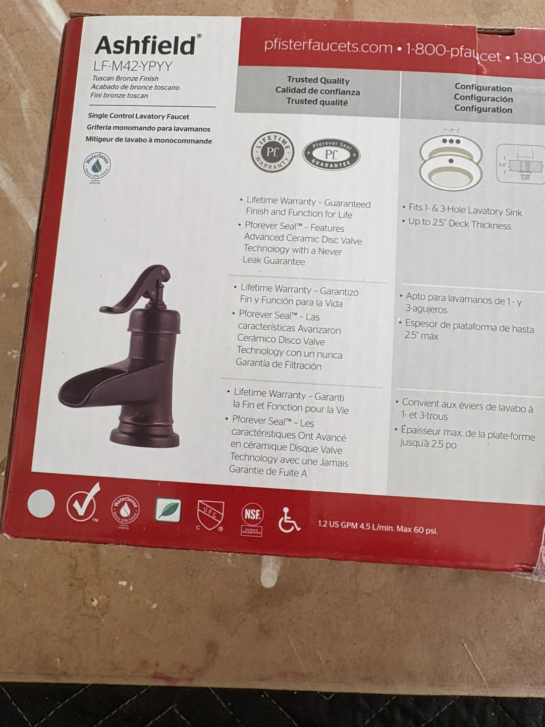 Pfister  Single Control Faucet - Tuscan Bronze - photo 5