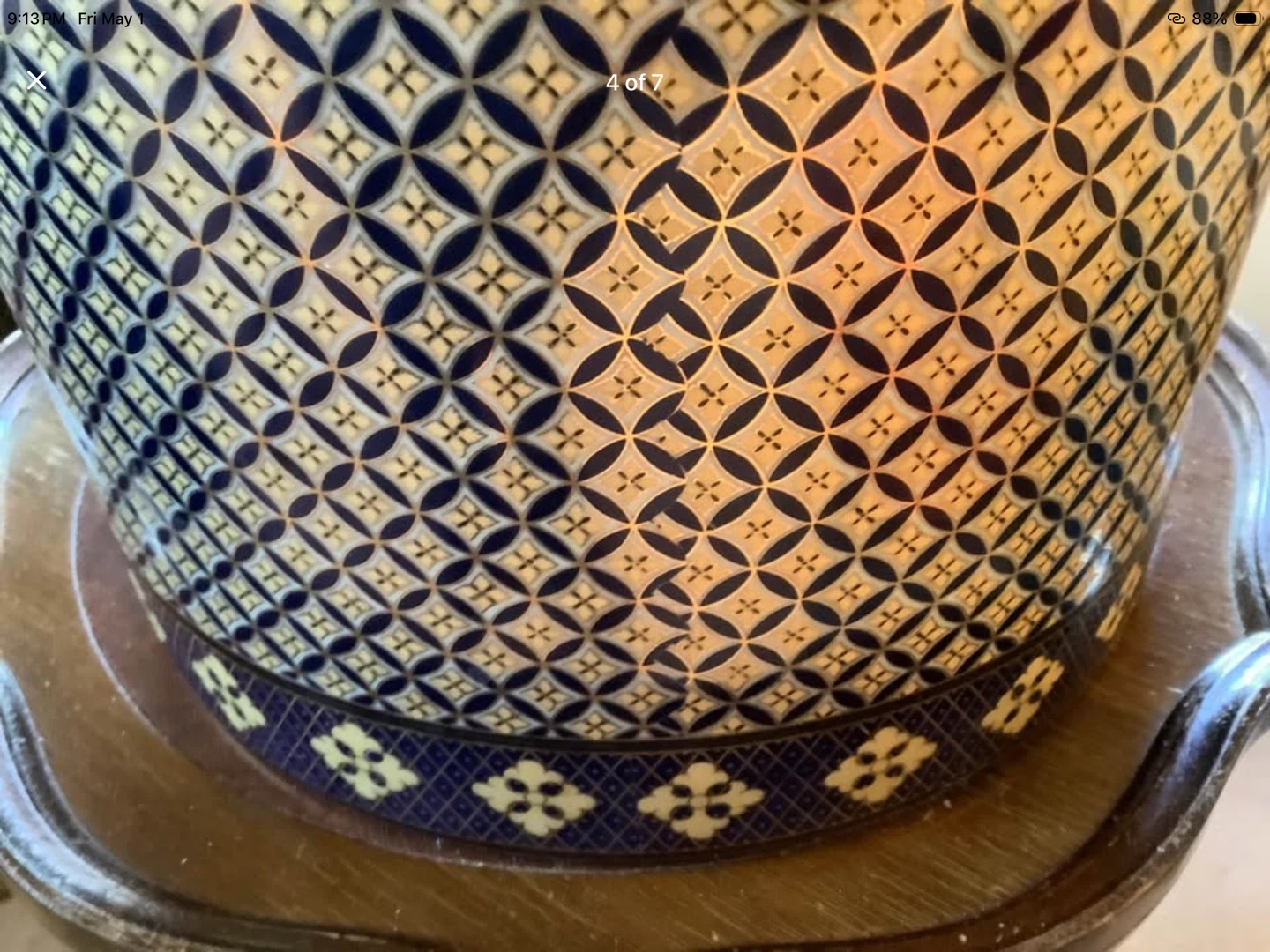 Porcelain/Ceramic Umbrella Holder with a Geometric Pattern 🐞 - photo 4