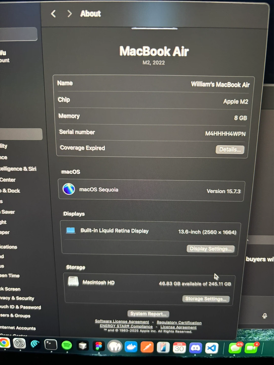 Apple MacBook Air M2, 2022, 13.6-inch, 8GB RAM, 245GB Storage - photo 2