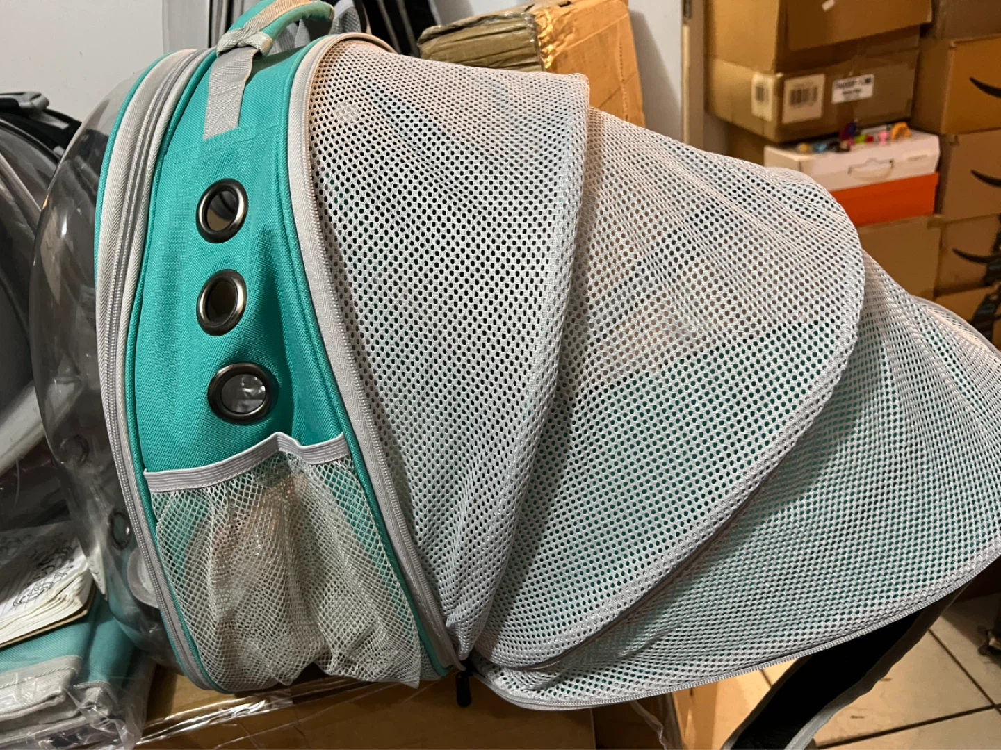 Teal Pet Carrier Backpack with Bubble Dome - photo 5