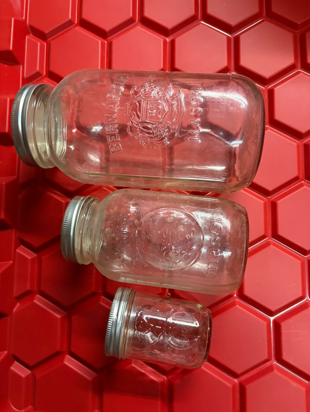 Bernardin Mason Jars - Set of small, M, L
