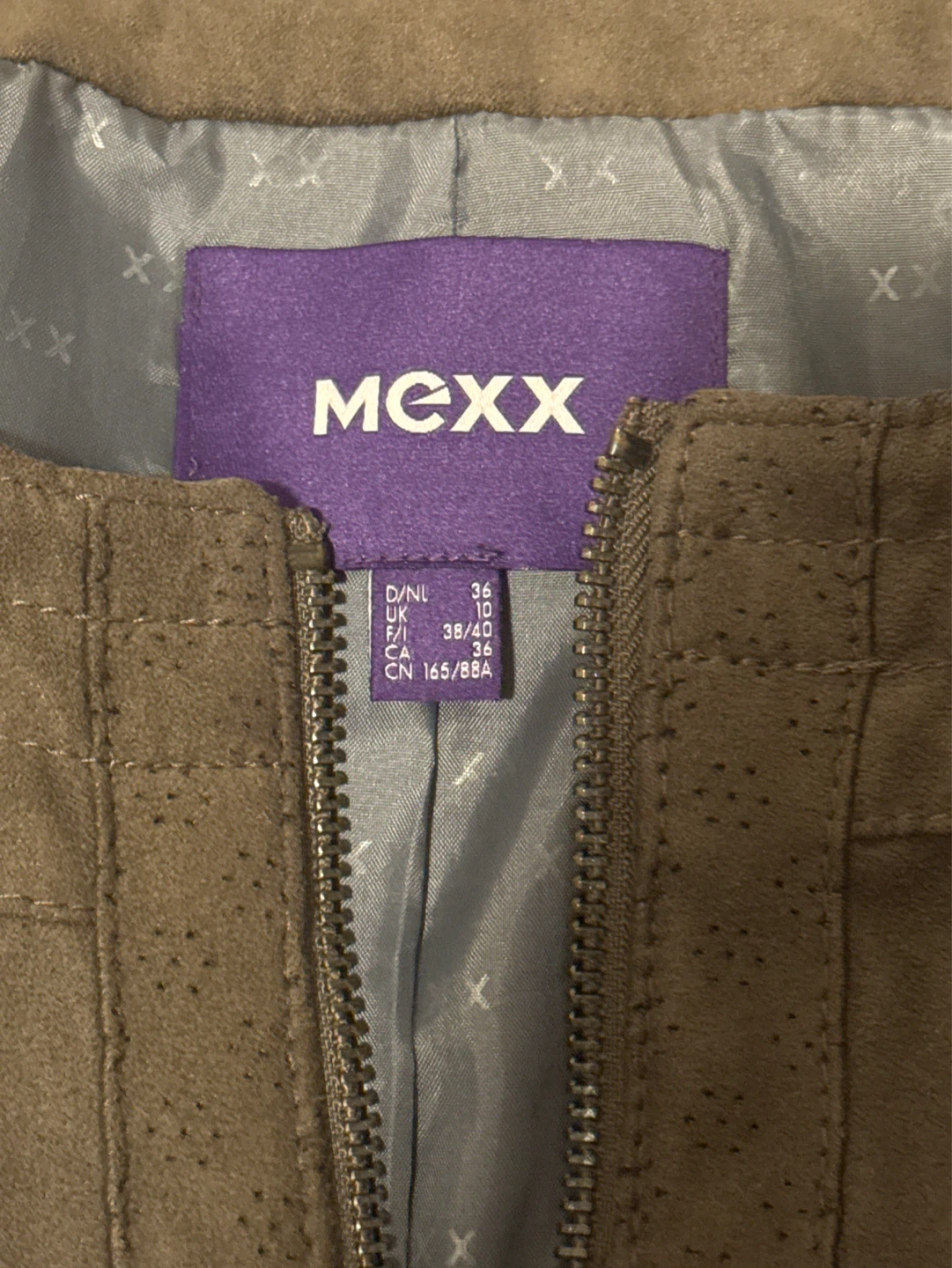 MEXX Brown Faux Suede Cropped Jacket Size 36 y2k - photo 2