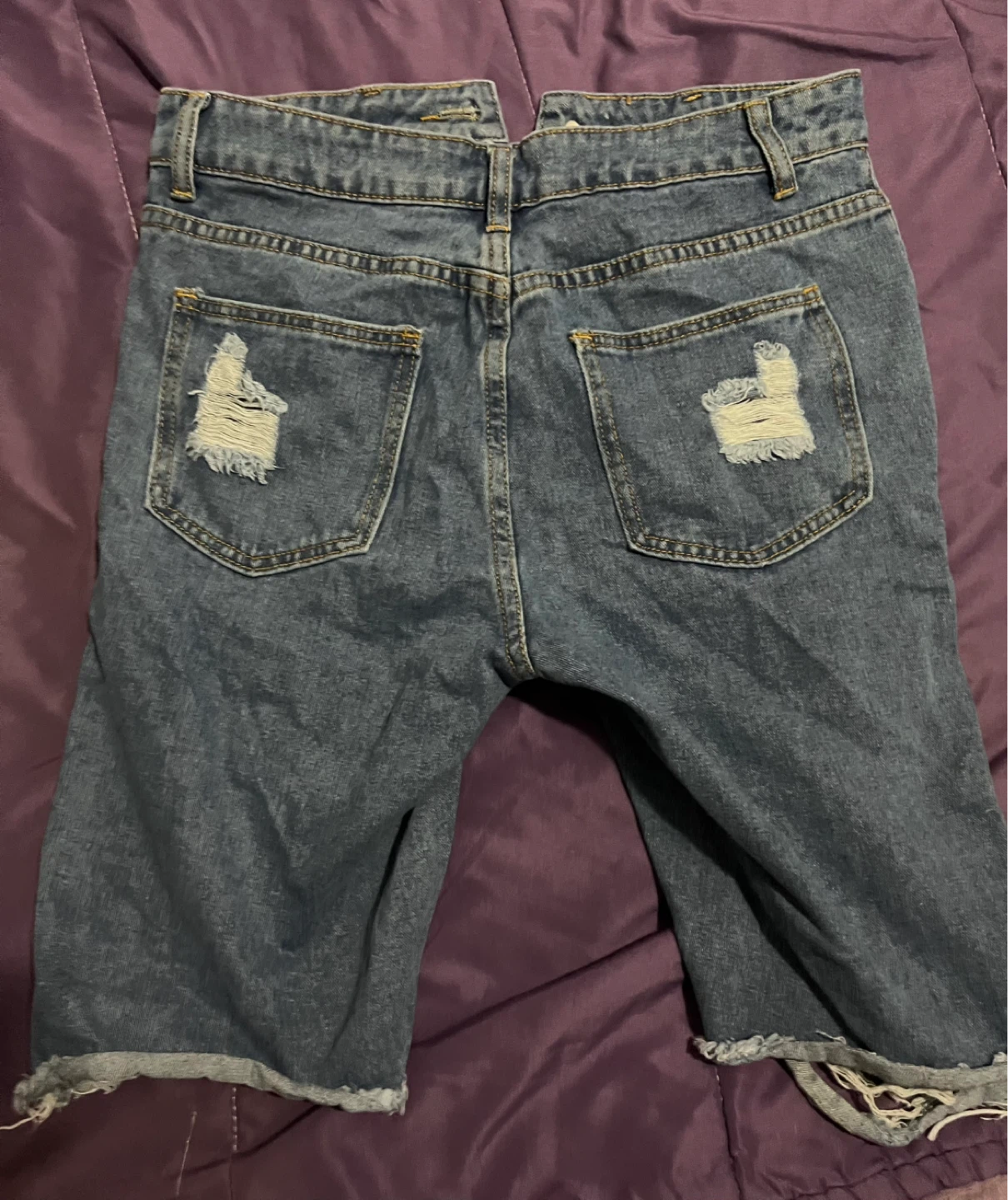 Distressed Denim Shorts - photo 2