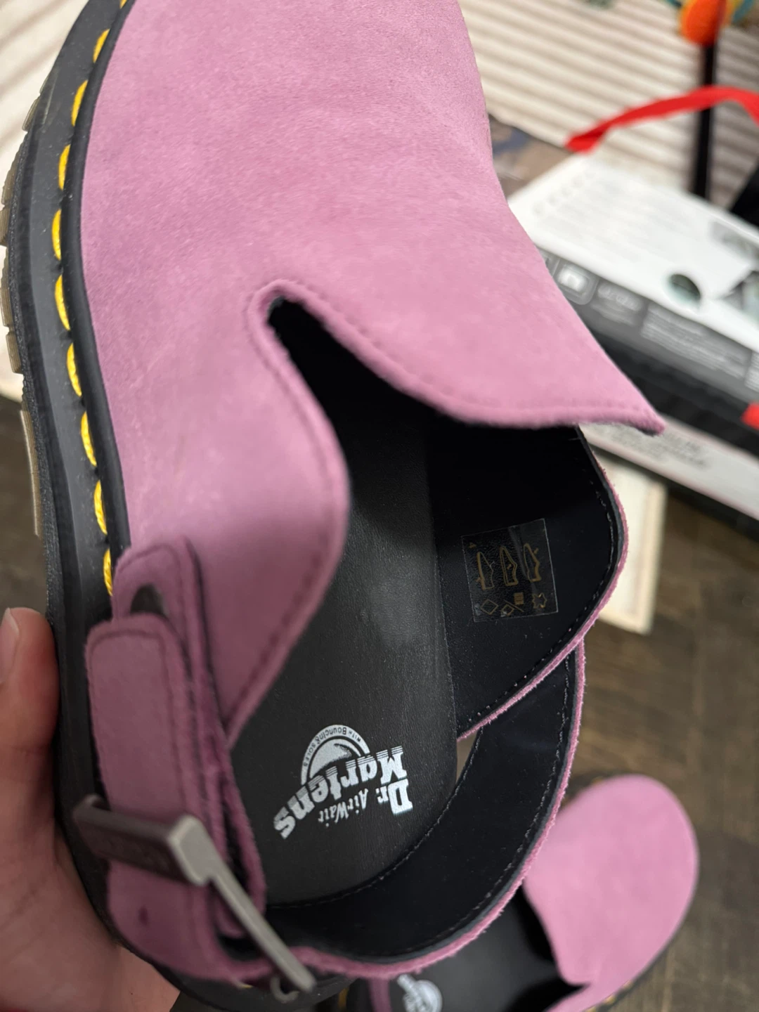 Dr. Martens Pink Suede Clog Shoes Size US 5 EU 36 - photo 4