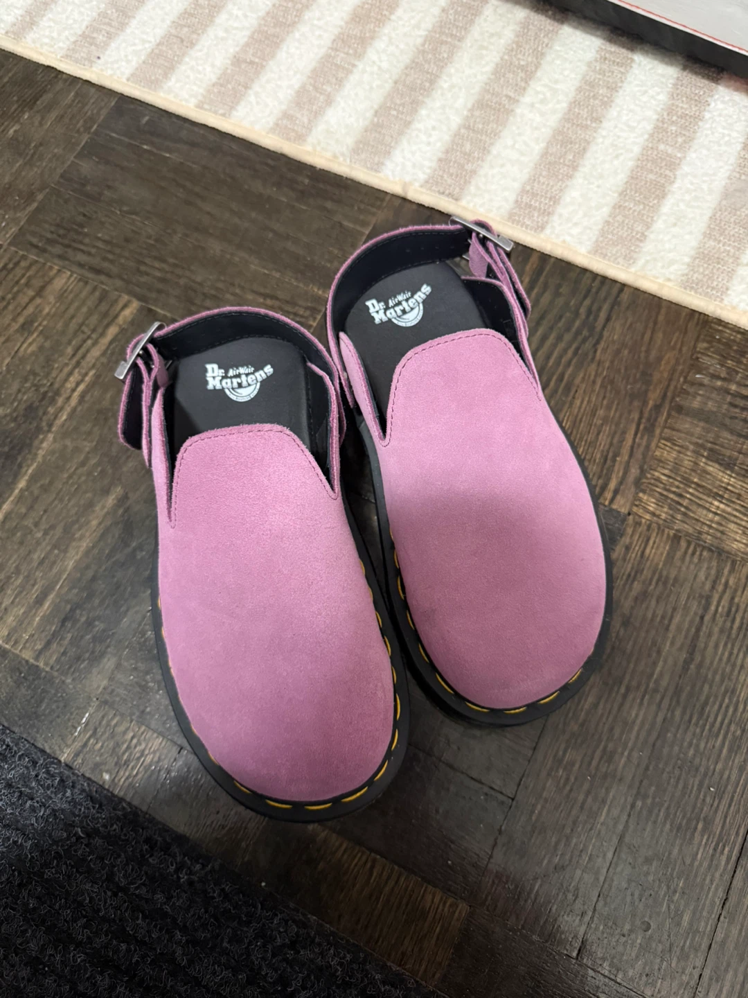 Dr. Martens Pink Suede Clog Shoes Size US 5 EU 36