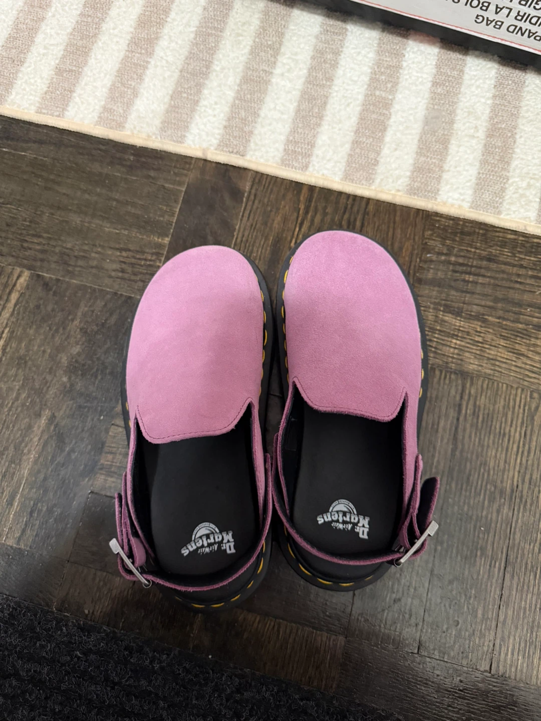 Dr. Martens Pink Suede Clog Shoes Size US 5 EU 36 - photo 2