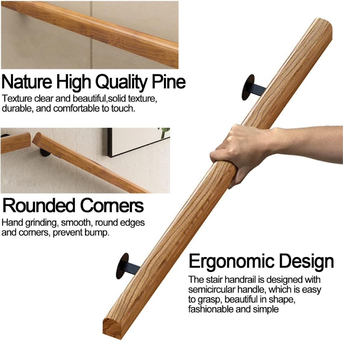 Wooden Stair Handrail 3ft - photo 3