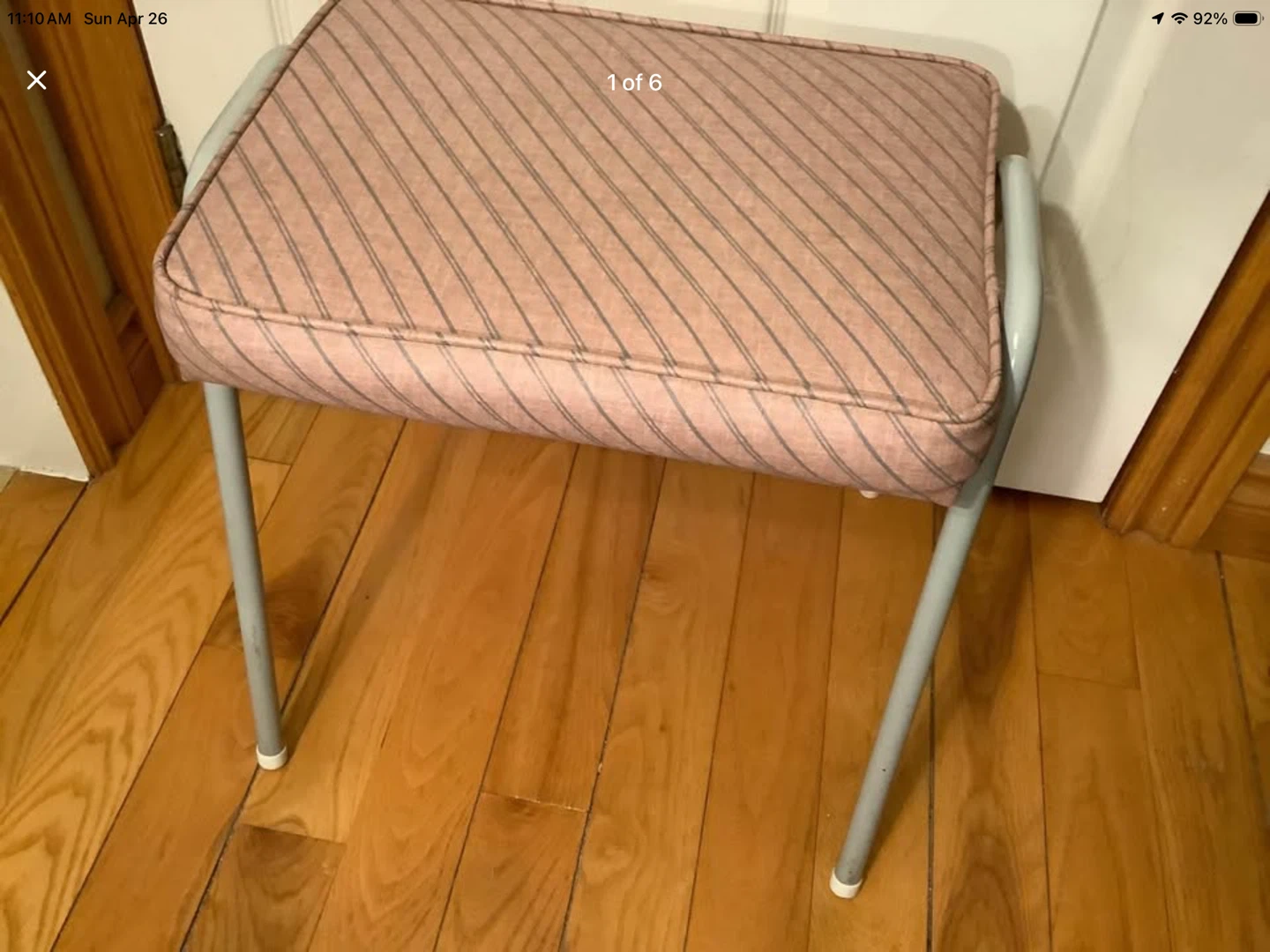 Vintage Cushioned Chrome Stool 🐞