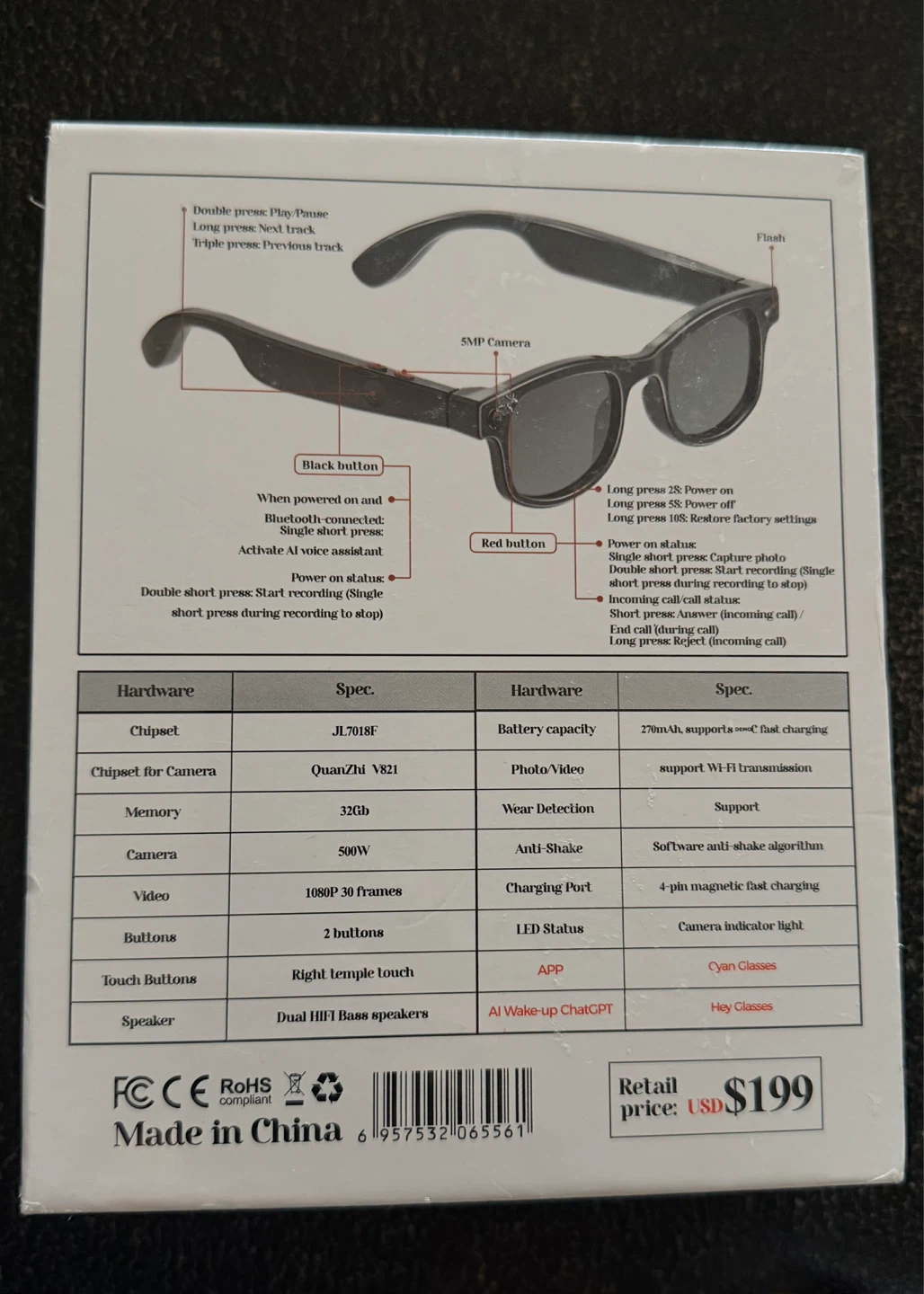 AI Smart Glasses with 5MP Camera - photo 2
