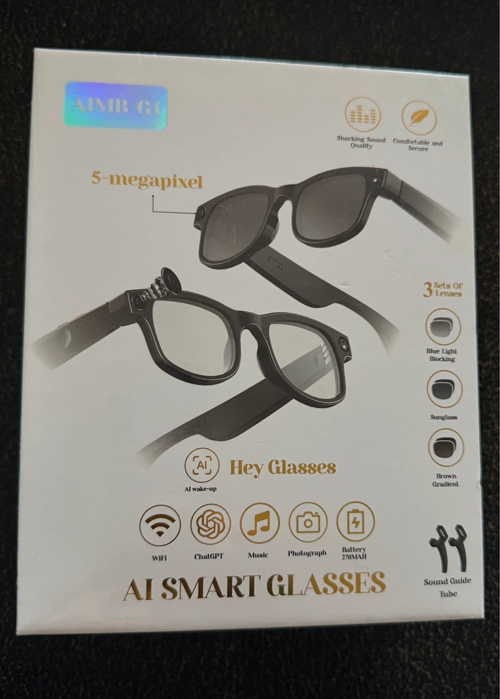AI Smart Glasses with 5MP Camera