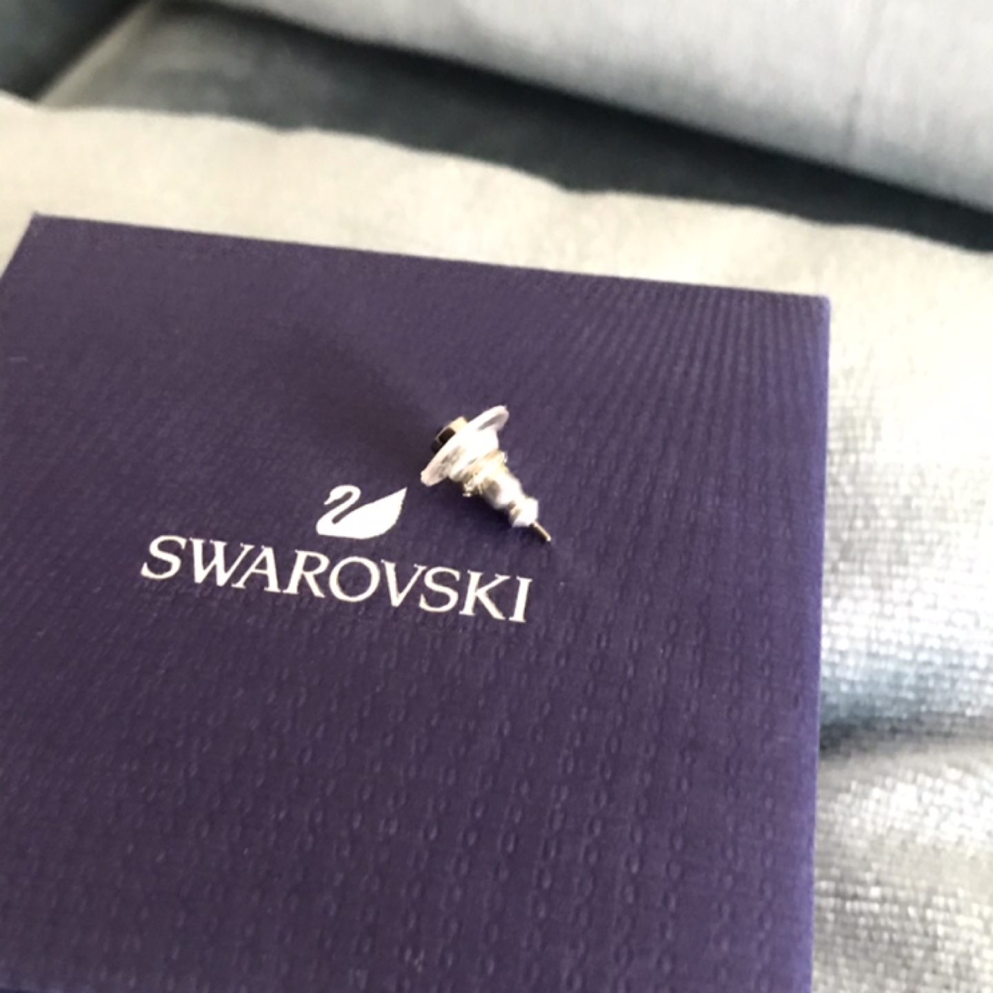SWAROVSKI Black Crystal STUD Earring in Box- Jewelry - photo 5