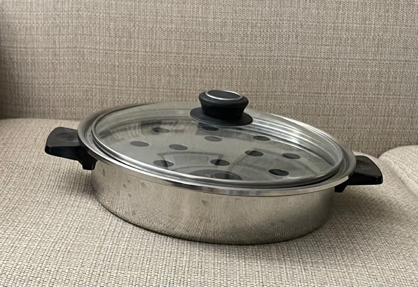 🌱 Stainless Steel Steamer Pot with Tempered Glass Lid