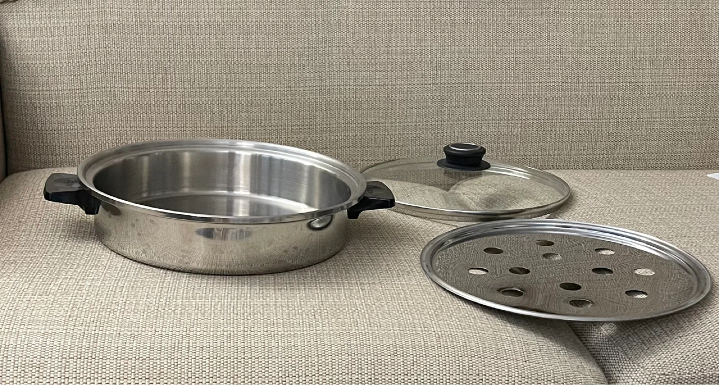 🌱 Stainless Steel Steamer Pot with Tempered Glass Lid - photo 2