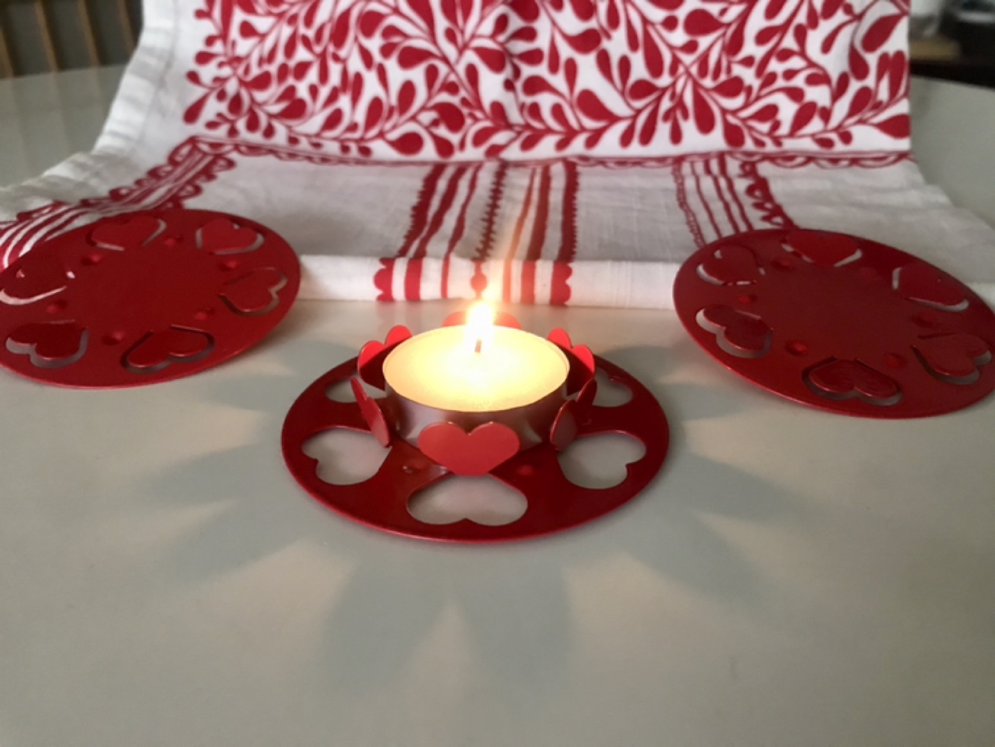 3 x Red Hearts Tealight Holders + 3 FREE Tealights✨NEW