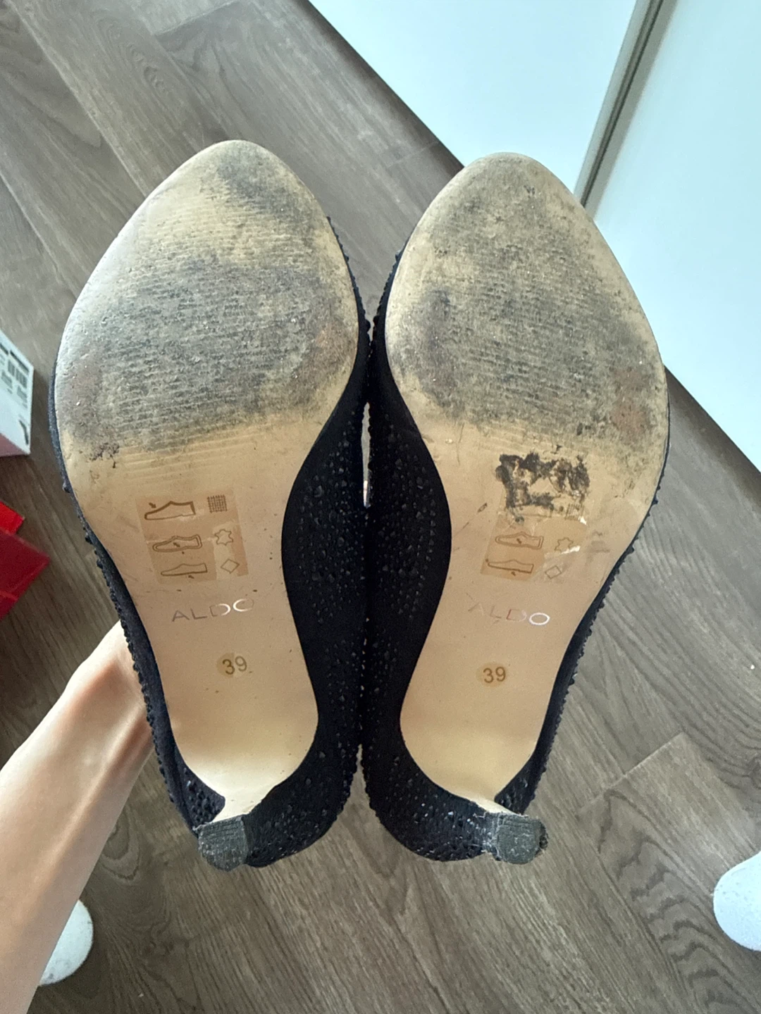 ALDO Women's Black Embellished Heels Size 39 - photo 5