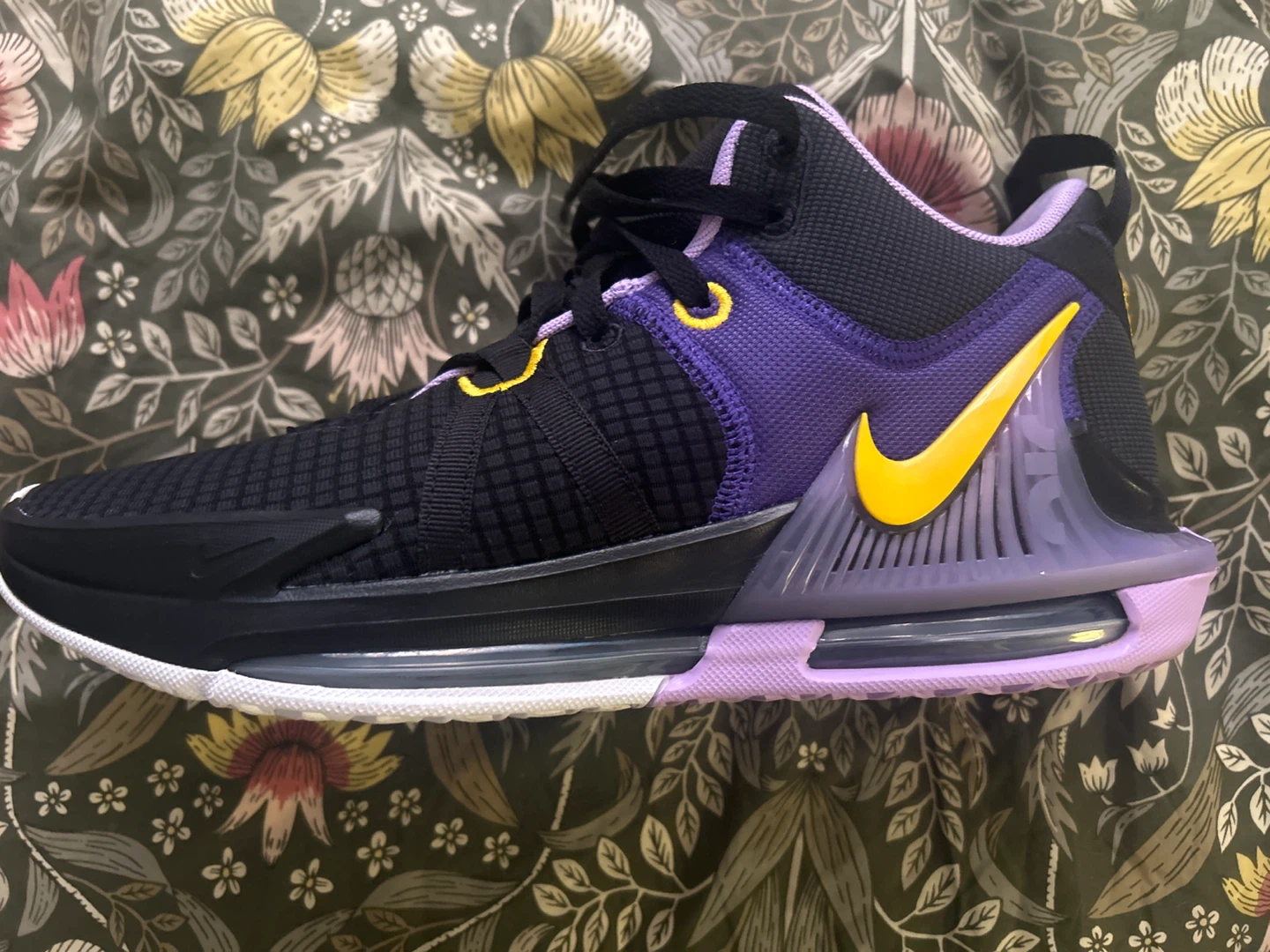 Nike LeBron Witness VII Basketball Shoes - Black/Purple/Yellow - photo 2
