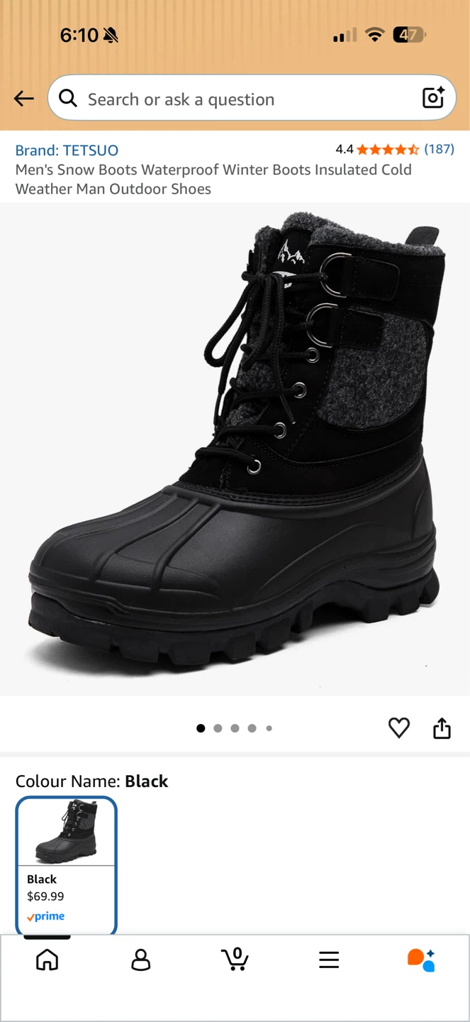 TETSUO Men's Snow Boots size 44 - Brand New
