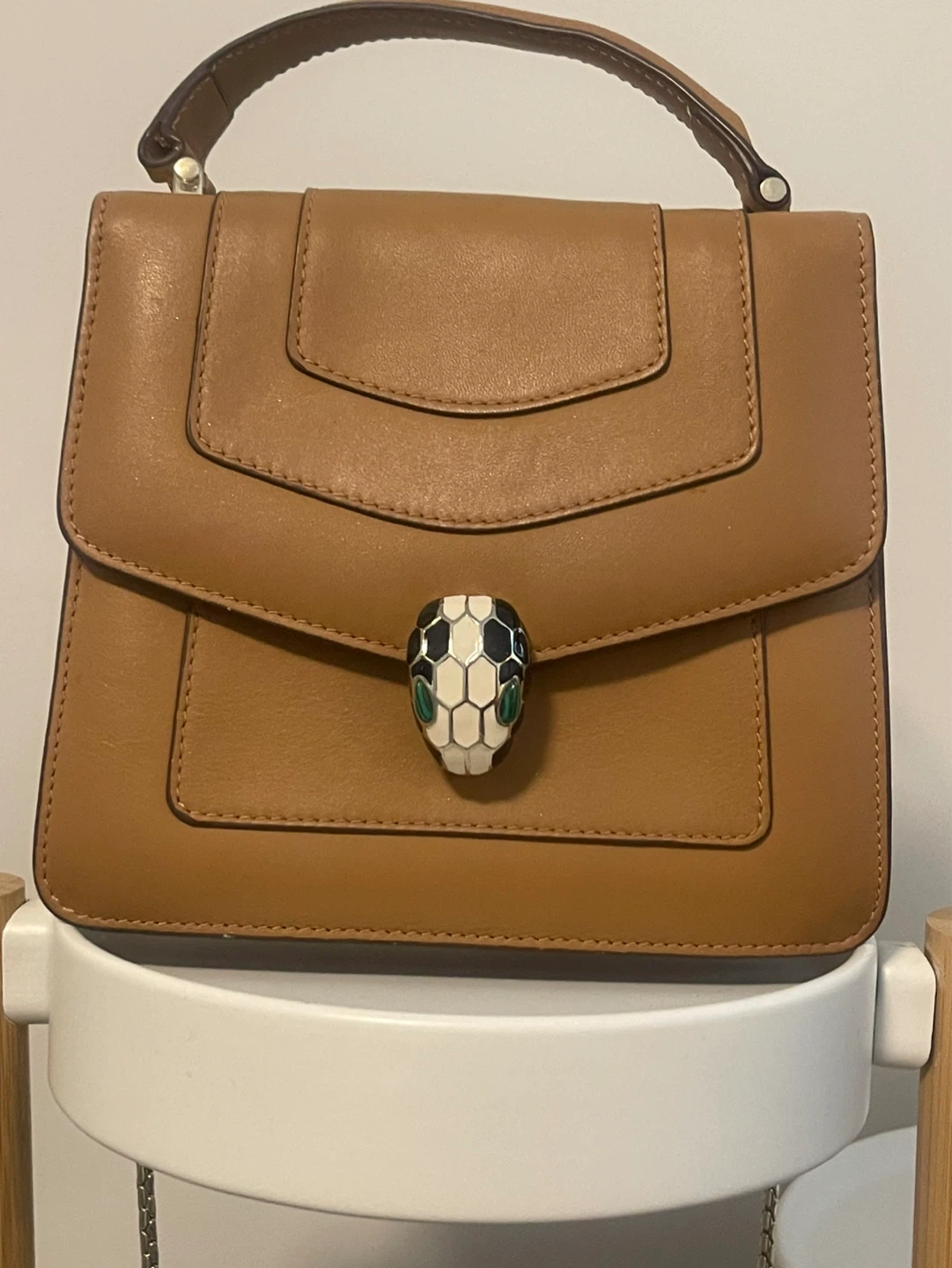 Bulgari Tan Leather Serpenti Shoulder Bag - photo 2