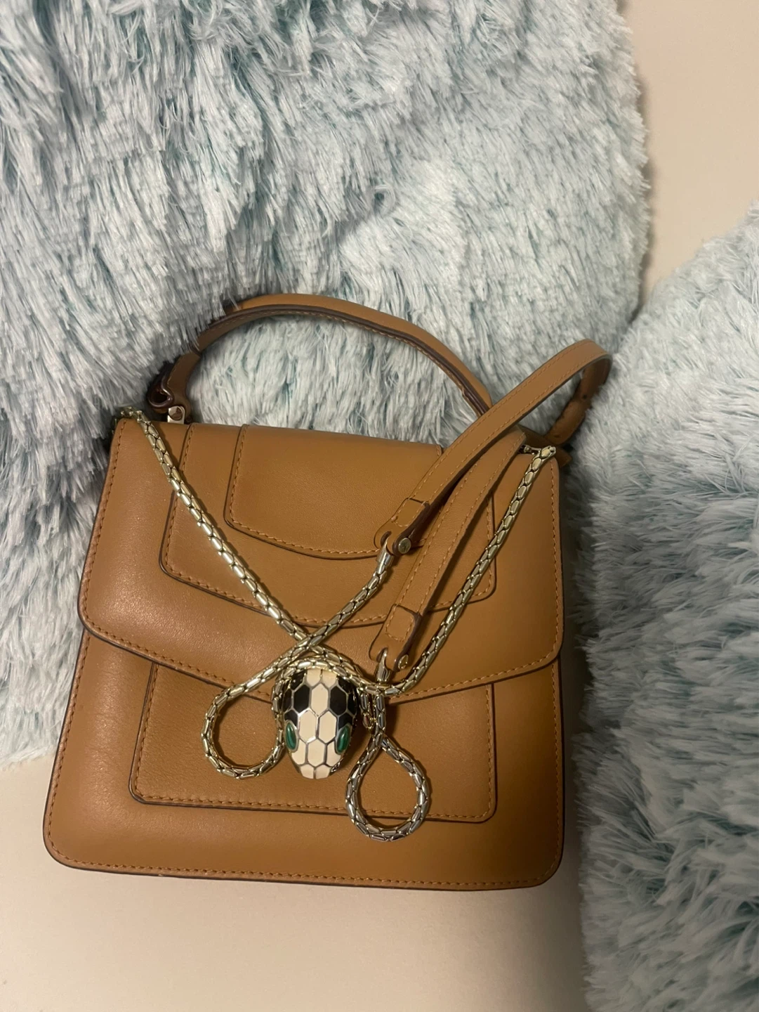 Bulgari Tan Leather Serpenti Shoulder Bag - photo 4