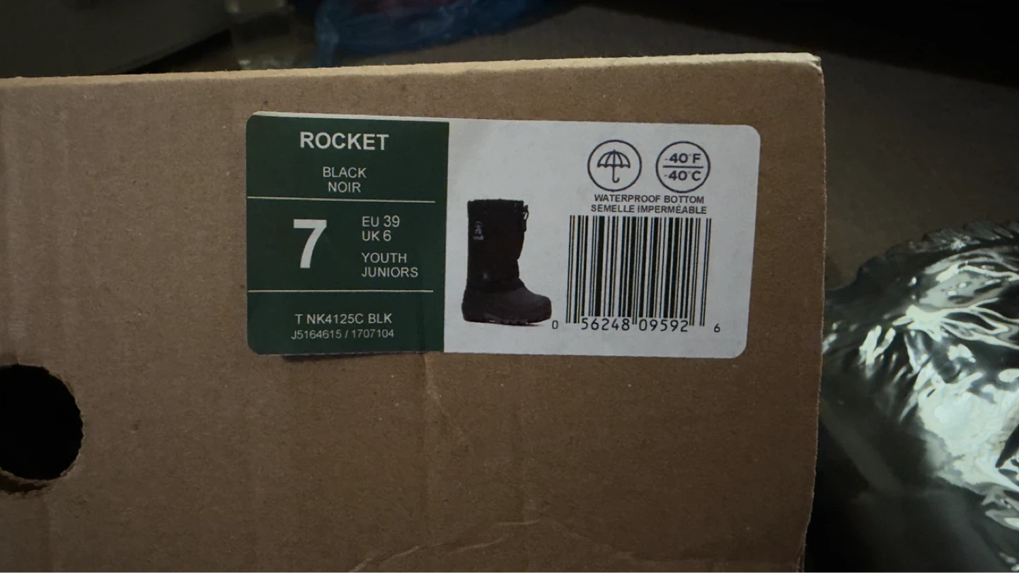Kamik Rocket Youth Winter Boots - Black - Size 7 - photo 3