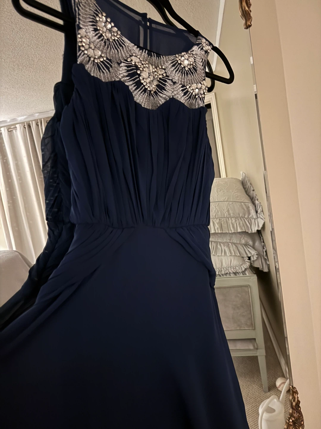 Navy Blue grad dress with Sandals