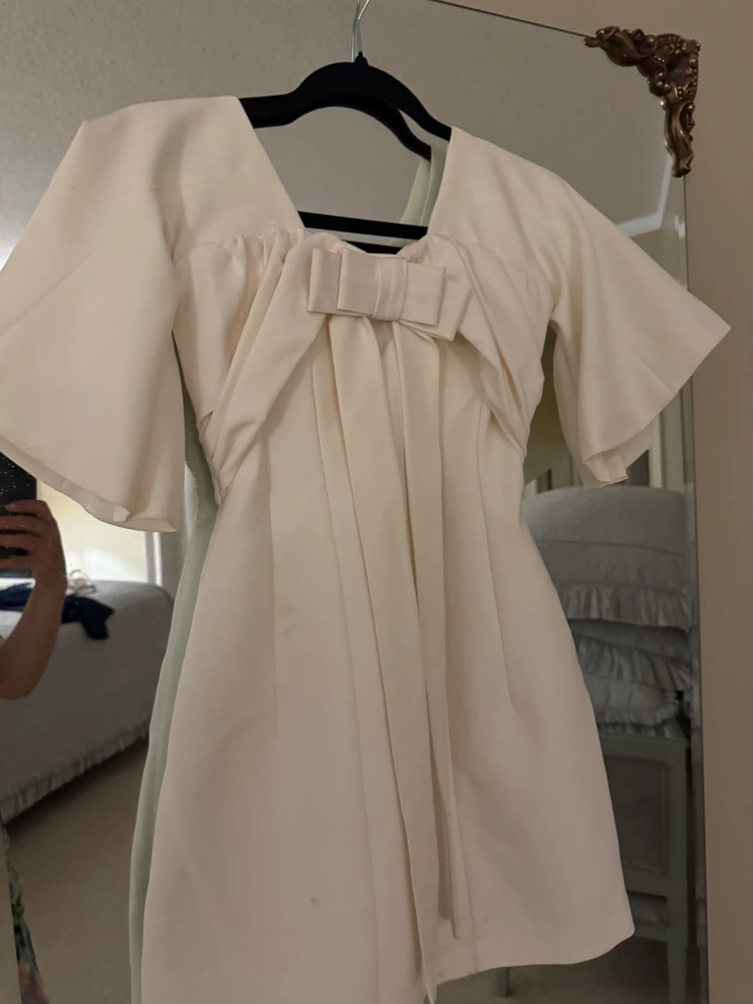 Cream Bow Detail Dress