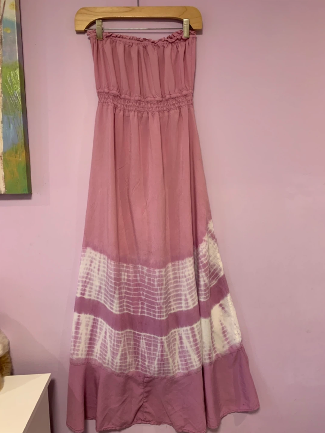Guess Strapless Maxi Dress with Tie-Dye Detail - photo 3