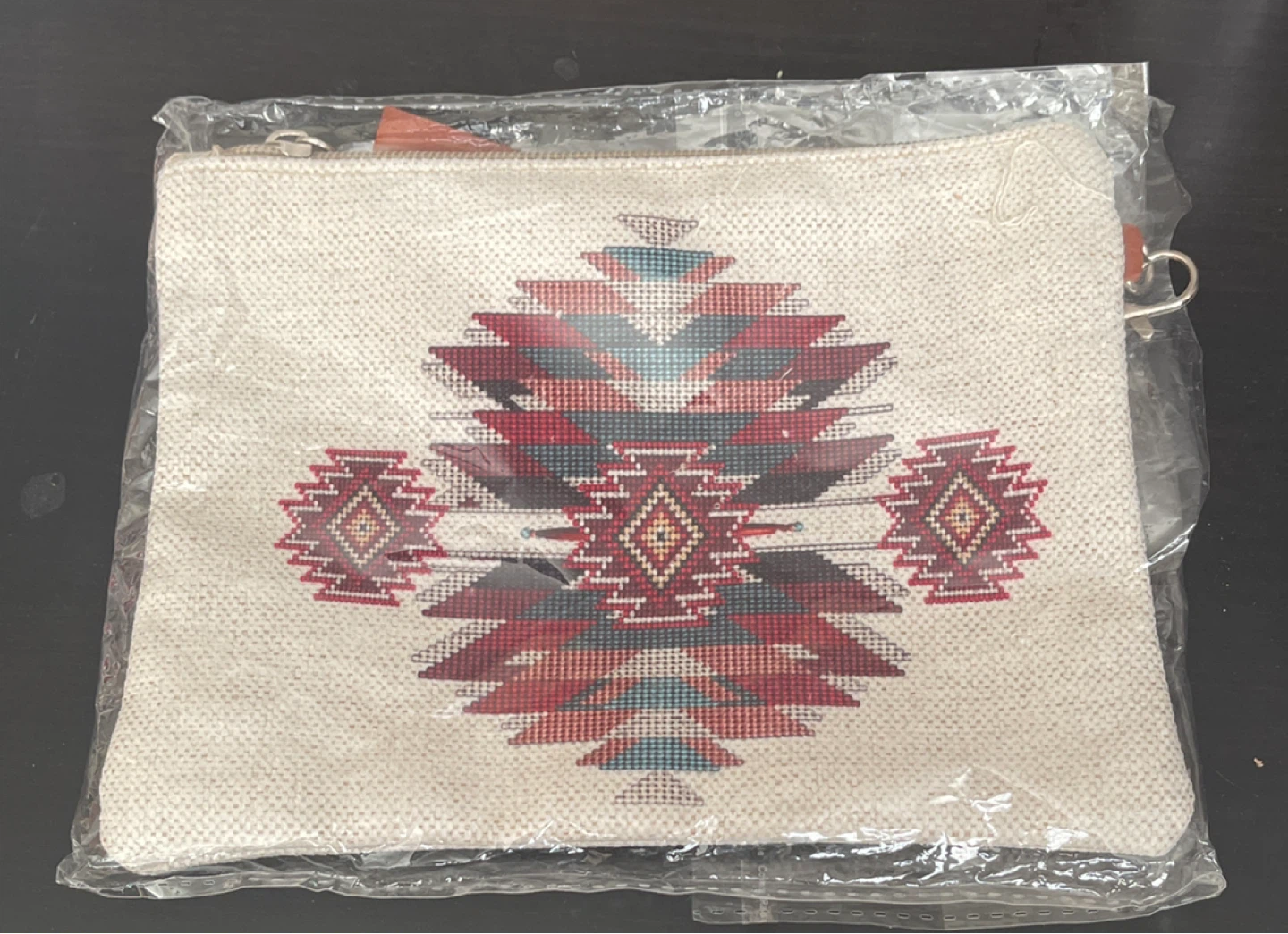 Textured Pouch with Southwestern Pattern